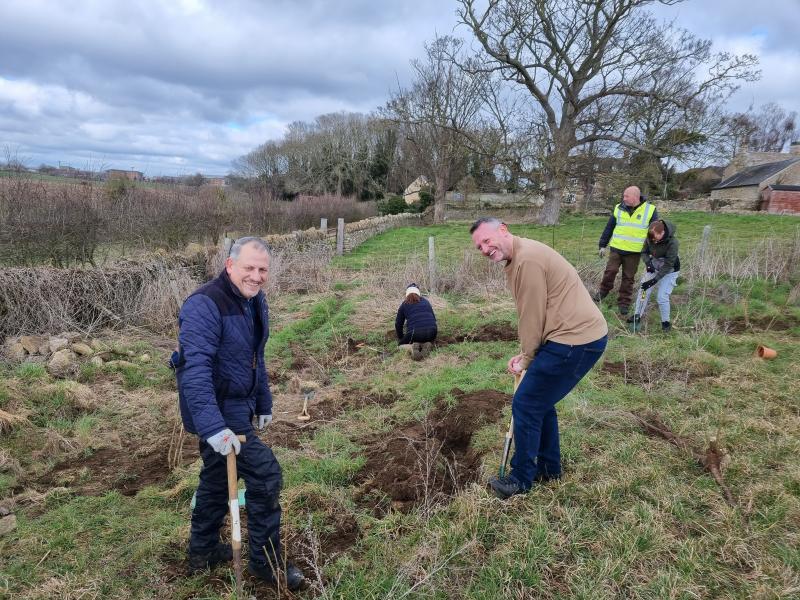 Wave volunteers planting trees