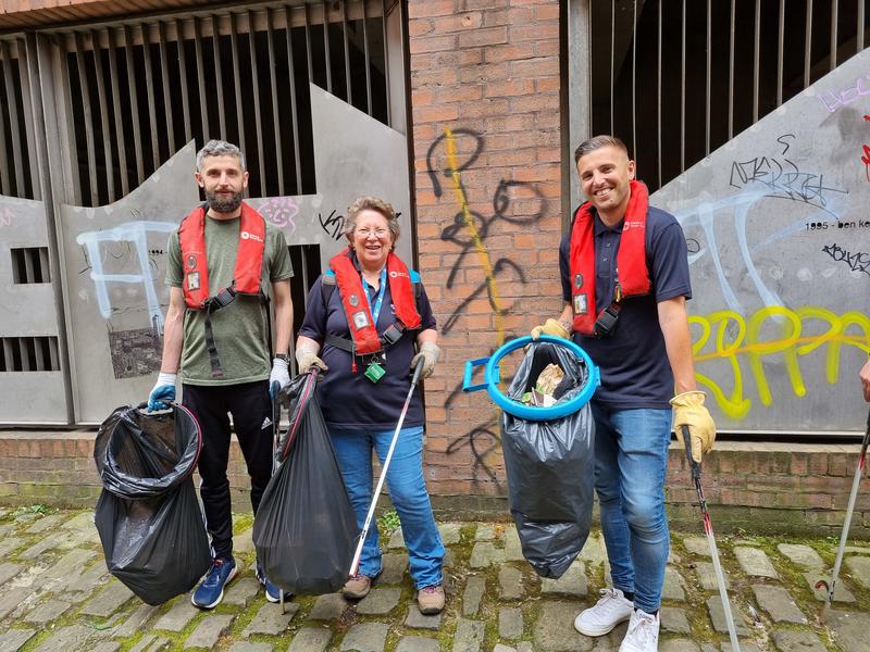 Litter picking at Rochdale Canal