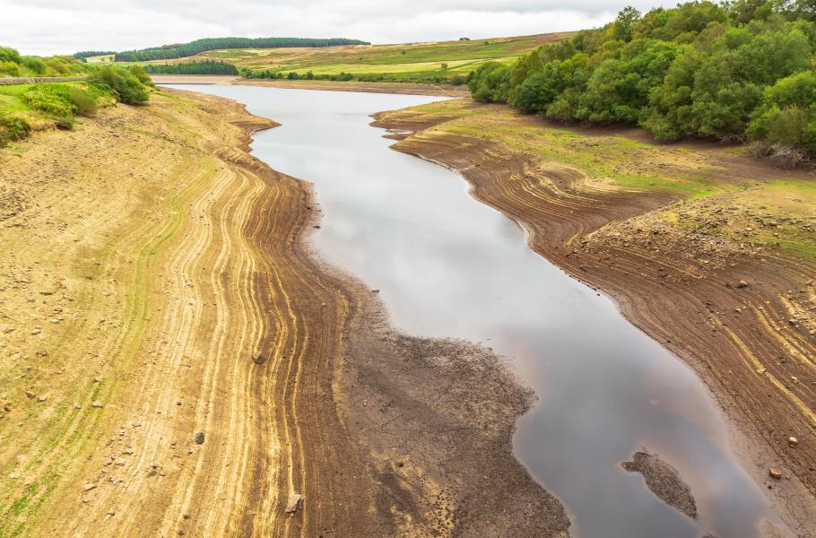 Reservoir with low water levels